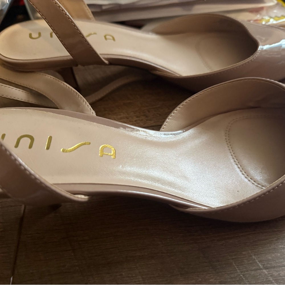 Unisa Women's Nude Patent Heels - Picture 2 of 3